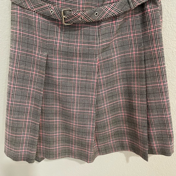IZOD Golf Classics Women's Size 6 Pink & Gray Plaid Pleated Mini Skirt w/Pocket - Picture 5 of 5
